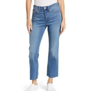 MADEWELL SIZE 33 CALI DEMI BOOT LIGHT WASH ZIP FLY HIGH RISE JEANS